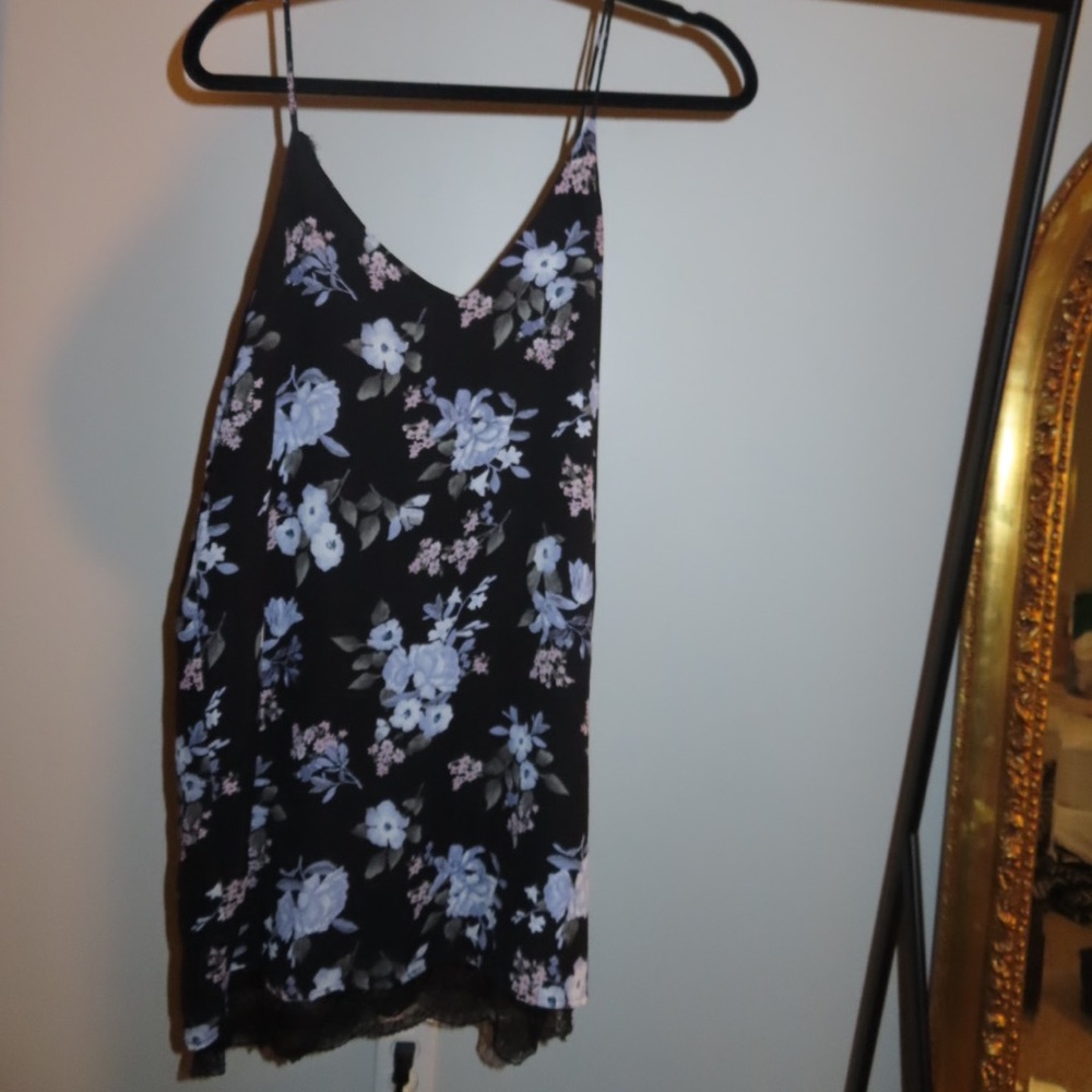 Black Floral Slip Dress